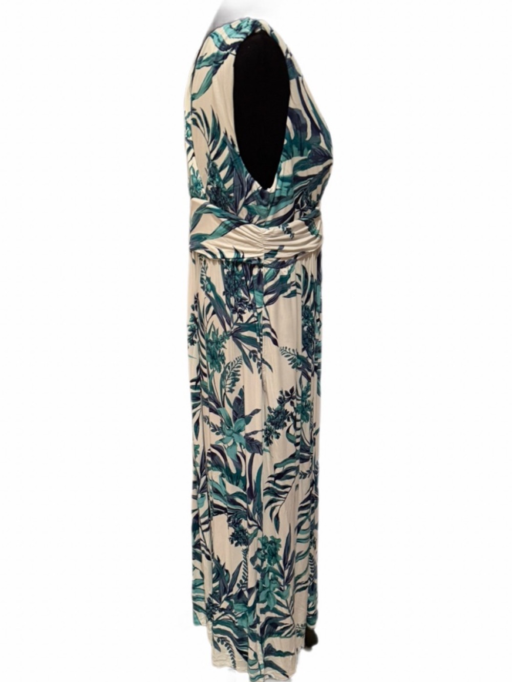 Soma XL Beyond Soft Long Summer Maxi Dress White with green tropical print💚 - Picture 5 of 7